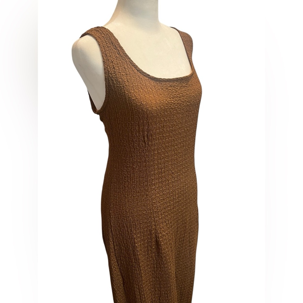 Brown Square Neck Maxi Tank Top Fitted Dress - Medium - Picture 2 of 7